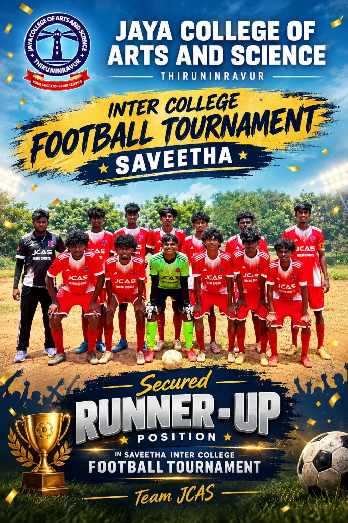 Saveetha Inter College Football Tournament Runner-Up Position - Team JCAS